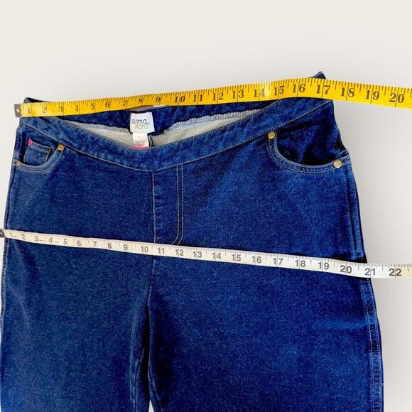 Pajama Jeans Bootcut Mid Rise Terry Stretch Pullon Drawstring Jeans Size L Blue - Picture 12 of 15